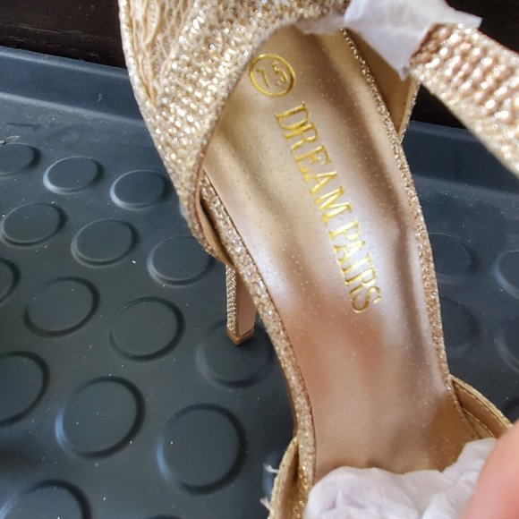 DREAM PAIRS Women Heeled Sandals Pump Swan 16 in Gold - Picture 3 of 11